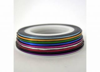 New 10 Color Rolls Striping Tape Line Nail Art Sticker Card 