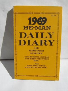 1969 He Man Daily Diary Bill Ward Wyma Cartoons Appointment Book Jokes 