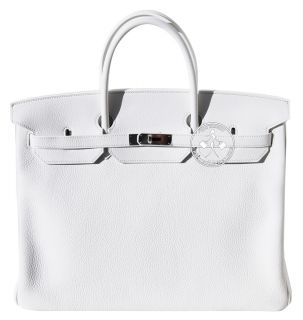 40 Hermes Birkin Handbag White Togo Leather Palladium 9749
