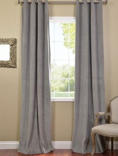 silver grey grommet velvet blackout curtains drapes luxurious 