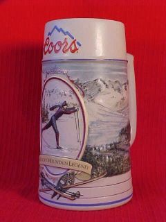 Mint 1991 Coors Cross Country Skier Beer Stein w 238