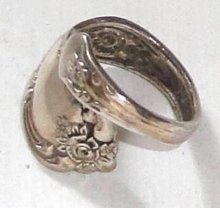 Vintage William Rogers Silver Plated Wrap Rose Ring Made With Genuine 