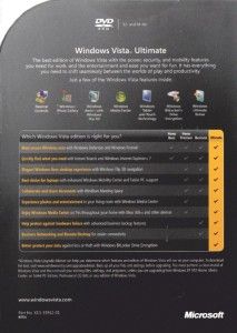   Windows Vista Ultimate 32/64 Bit Upgrade Bill Gates Signature Edition