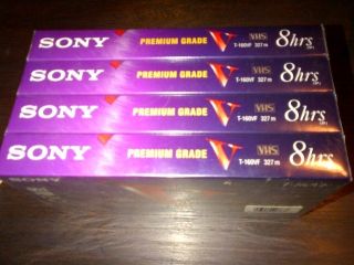 Pack Sony T 160VF Blank VHS Tape 8 Hours Premium Grade Brand New 
