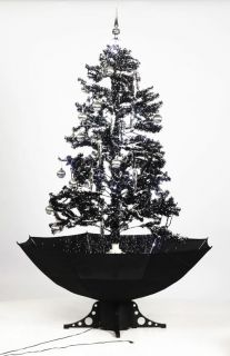 Self Snowing Artificial Christmas Tree Black 190 cm Snow Falling 