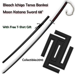 Bleach Ichigo Tensa Bankai Slicing Moon Katana Sword 68 Display Stand 
