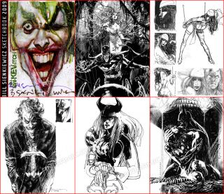 Bill Sienkiewicz Joker Batman Catwoman Elektra Poison Ivy Signed 2009 