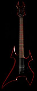 black hardware, blood red bevels and beast wing inlay.