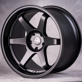 18 MIRO398 Matte Black Staggered Style Wheels Rims Fit Nissan 350Z 