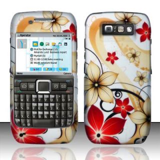 Hard Snap Cover Case for Nokia E71x E71 at T Flower Red