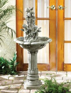 Playful Cherubs Garden Water Fountain Pump Included Garden Decor