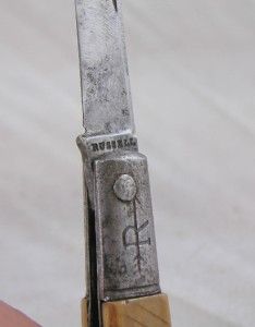 Old Knife Vintage Russell USA Barlow Bone One Blade Russell USA 