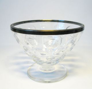 Wilhelm Binder WTB Kristall Glas Schale 835ER Silber Art Deco Crystal 
