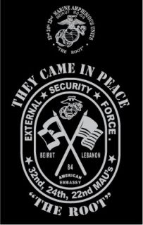 Marine Corps Beirut Lebanon 32nd Mau 24th Mau 22nd Mau USMC T Shirt XL 