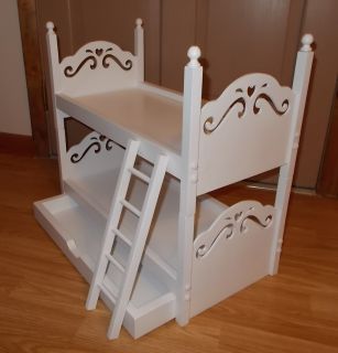 New Bunk Doll Bed With Trundle For American Girl Or Other 18 Dolls