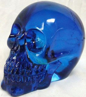   CRYSTAL HUMAN SKULL.TRANSLUCENT STATUE.BIZARRE COLLECTIBLE DECOR.WOW