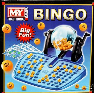 New Large Bingo Game Set Tumbler Balls Cards Great Fun for Adults 