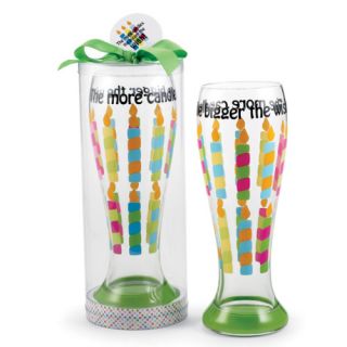 Mud Pie Hand Painted Birthday Wishes Pilsner Beer Glass