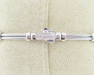 Charriol Flamme Blanche Diamonds Solid 18K White Gold 7 Bracelet 