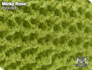 Minky Rose Cuddle Faux Fur Avocado Sew Fabric 60X36