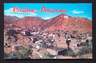 1950s Panorama of Town Bisbee AZ Cochise Co Postcard