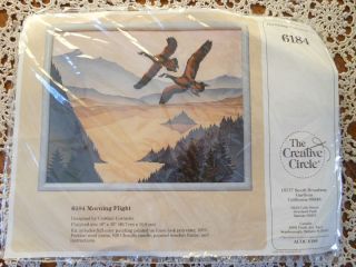 Vintage New The Creative Circle # 6184 Morning Flight Geese Chenille 