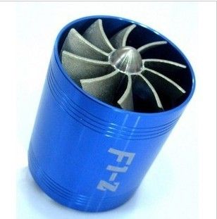   Turbo Charger Air Intake Fuel Save Fan Universal Fit Blue