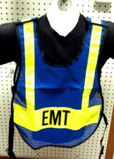 EMS EMT Paramedic Blue Reflective Traffic Safety Vest