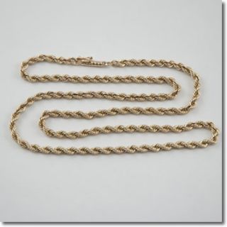 14kt Yellow Gold Rope Chain Necklace 18 Preowned Beautiful Solid 13 
