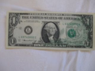 Incredibly RARE US Currency Off Set Error One Dollar Bill 1974 San 