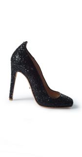 JEROME C. ROUSSEAU Aizza Black Confetti Glitter Pumps Heels Shoes 36 6 