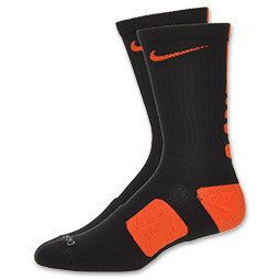 Mens Nike Elite Basketball Crew Socks Black Team Orange SX3693 089 