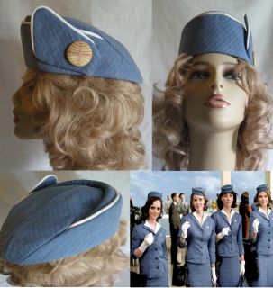 PAN AM STEWARDESS HAT Vintage 1960s Style Reproduction ONE SIZE