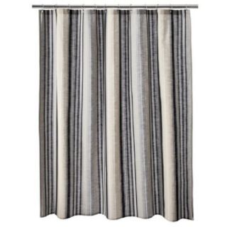 New Target Home Striped Shower Curtain Neutral Gray Black White Stone