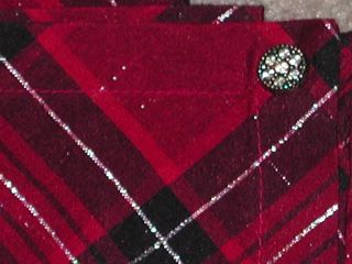 TARGET Red/Black/Silver Tartan Plaid Tablecloth 60 x 84   Christmas 