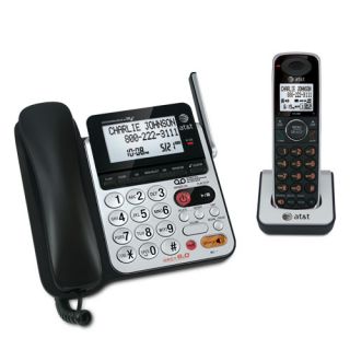   84100 DECT 6.0 Digital Corded/Cordless Phone, Black/Silver, 2 Handsets