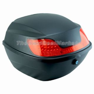 Black Stylish Scooter Motorcycle Touring Trunk Top Case w Reflection 