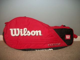 Red and Black Wilson Tour Double Tennis Racquet Bag Case