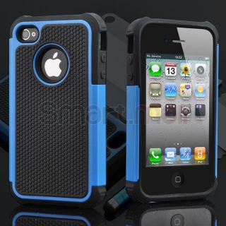 Film Blue Executive Armor iPhone 4 4G 4S High Impact Combo Hard Soft 