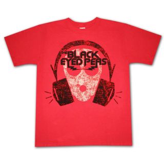 Black Eyed Peas Headphones Red Graphic Tee Shirt