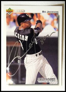 YOURE VIEWING ONE BO JACKSON WHITE SOX AUTOGRAPHED UPPER DECK CARD 