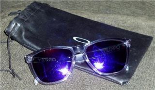 OAKLEY retro clear frame purple iridium mirror lenses   GOOD COND 