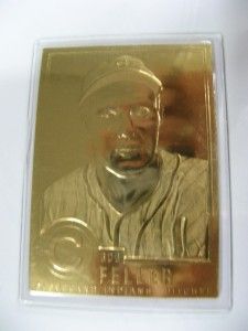 The Danbury Mint Bob Feller 22K Gold Card RARE Indians