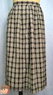   McNaughton Skirt Navy Checked Long 90s Grunge Revival Crinkle #W84