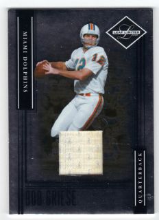 Bob Griese 2006 Donruss Leaf Limited Authentic Game Worn Jersey 1 7 