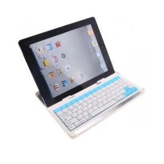 White Mobile Bluetooth Wireless Keyboard Dock Front Case for Apple 