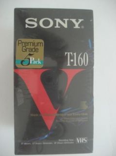 Sony T 160 VHS Blank Video Tape Stock   8 Hour Max Record Time   New 