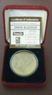 The Highland Mint Drew Bledsoe Bronze Medallion w COA