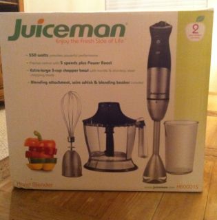   HB0001S Juiceman Stainless Steel Hand Blender and Accessories