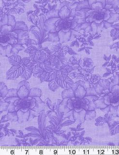   Quilt Fabric Tonal Bouquet Floral Blender Lavender Light Purple